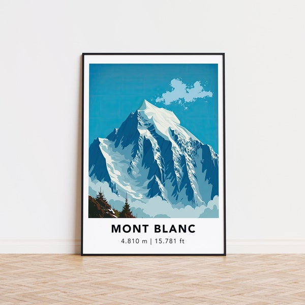 Mont Blanc Druckplakat - Designed in Deutschland, gedruckt in 32 Ländern weltweit für einen schnellen weltweiten Versand!