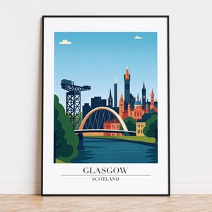 Glasgow poster, Glasgow print, Glasgow illustration, Glasgow art, Scotland poster