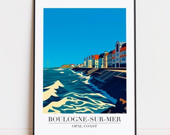 Boulogne-sur-Mer France Poster: City Skyline Art Print