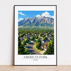 American Fork UTAH print : Modern Travel Poster Style American Fork poster