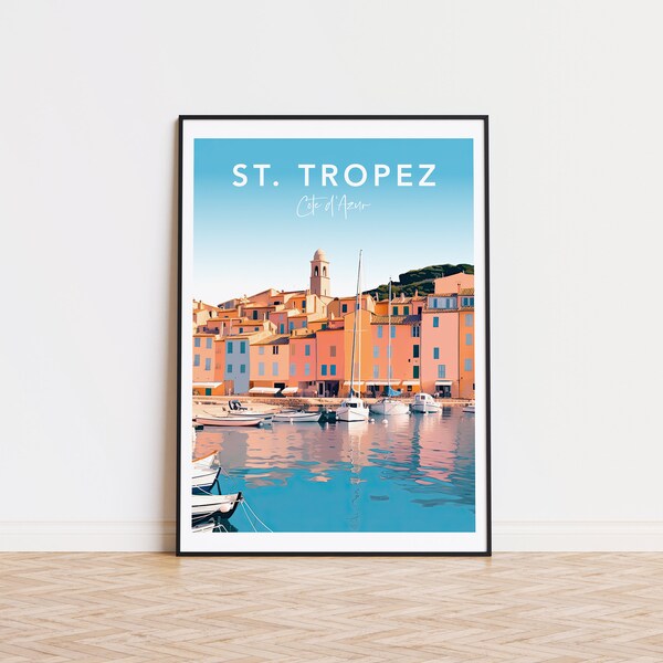 St Tropez print poster - Designed in Germany, printed in 32 countries world wide for fast global shipping!