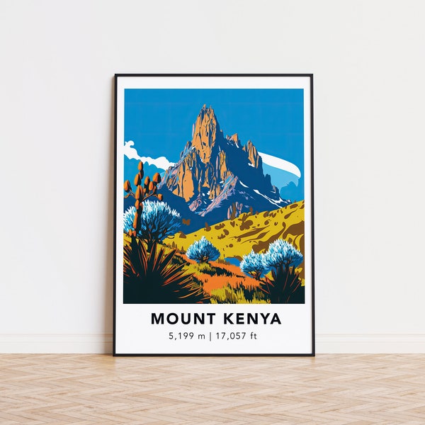 Mount Kenya printposter - Ontworpen in Duitsland, gedrukt in 32 landen over de hele wereld voor snelle wereldwijde verzending!