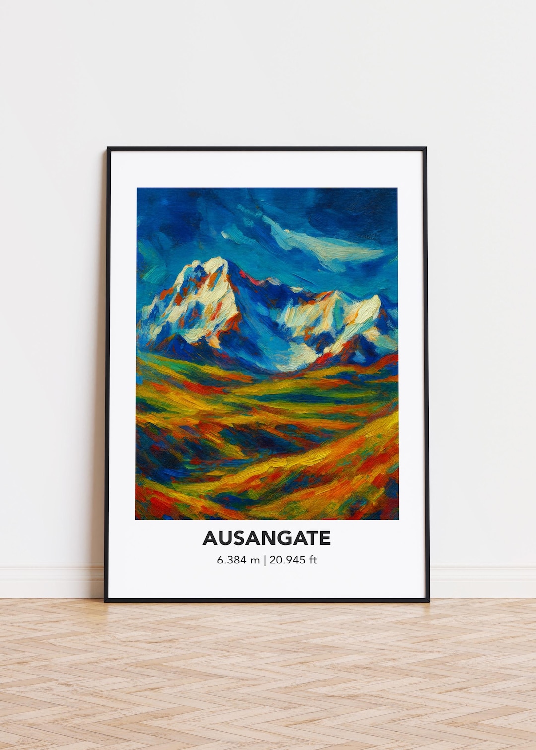 Ausangate Poster Mountain Print: Modern Oil Painting Style Mountain Art ...