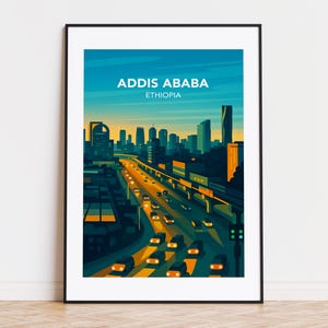 Addis Ababa poster, Addis Ababa print, Addis Ababa illustration, Addis Ababa art, Addis Ababa Ethiopia poster