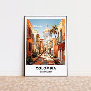 Colombia poster Cartagena print Colombia travel print wall art, Colombia travel poster