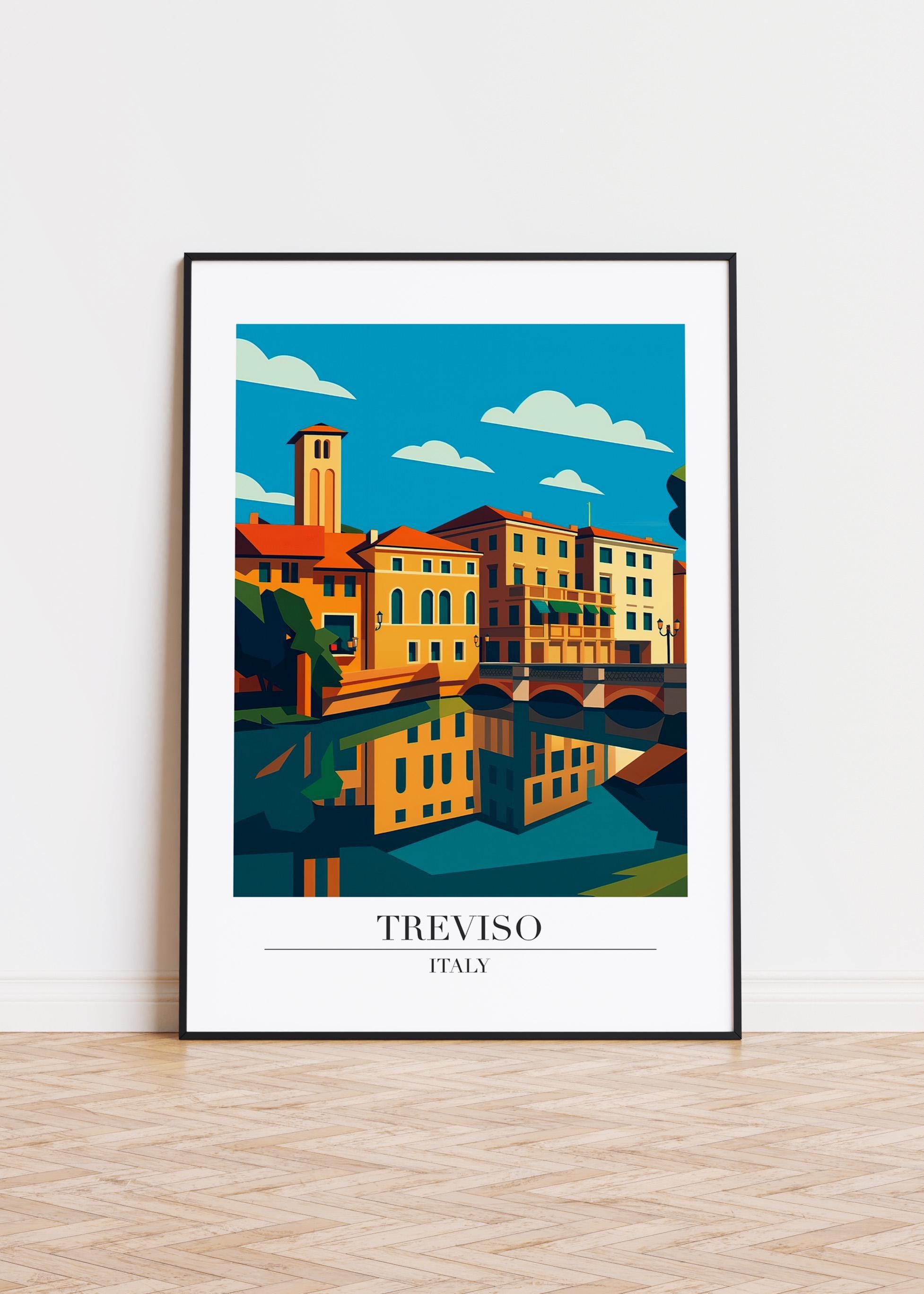 Treviso Italy Poster: Modern City Illustration - Etsy