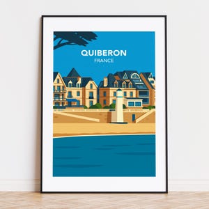 Quiberon poster, Quiberon print, Quiberon illustration, Quiberon art, Quiberon France poster