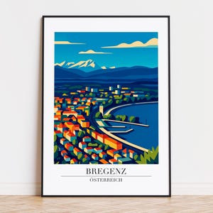 Bregenz poster, Bregenz print, Bregenz illustration, Bregenz art, ÖSTERREICH poster