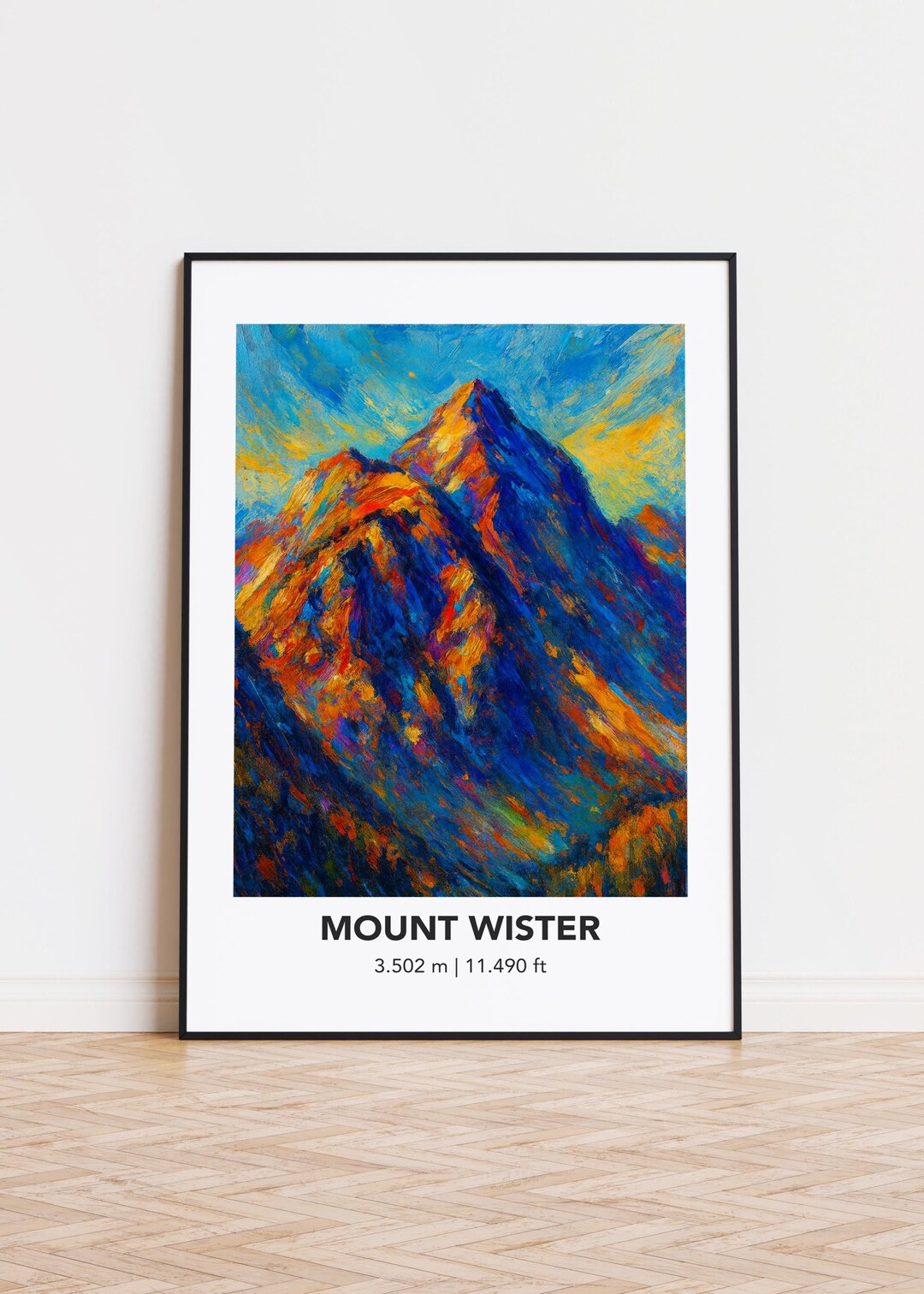 Mount Wister Poster: Modern Mountain Art Print - Etsy