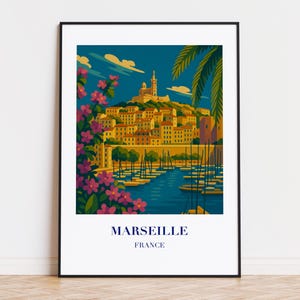Marseille poster, Marseille print, Marseille illustration, Marseille art, Marseille France poster