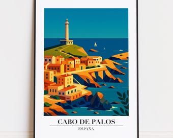Póster de Cabo de Palos, España: Impresión de arte de viaje moderno