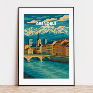 Grenoble poster, grenoble print, grenoble illustration, grenoble art