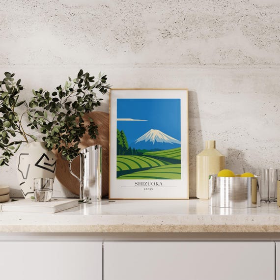アートプリント ポスター 額装なし 静岡市ポスター：モダントラベルアートプリント - Etsy 日本