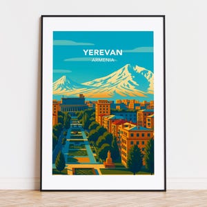 Pôster de Yerevan: Impressão artística da paisagem urbana da Armênia