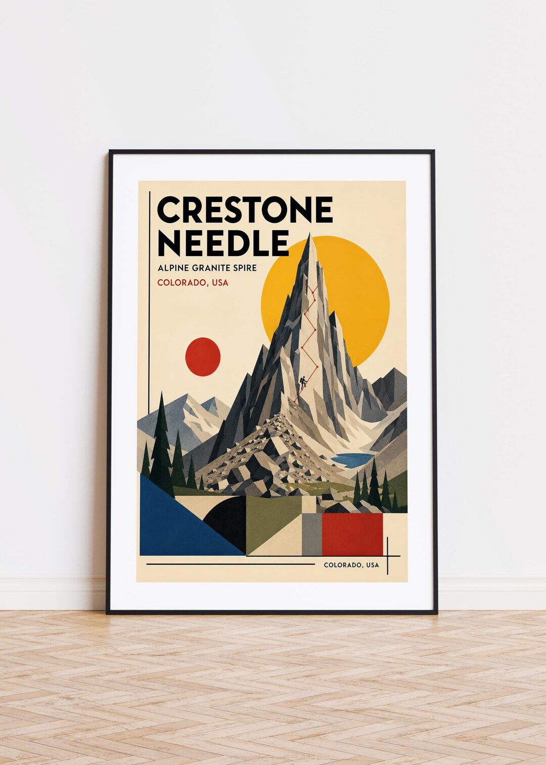 Crestone Needle Print : Mountain Poster for Climbers and Mountaineers ...