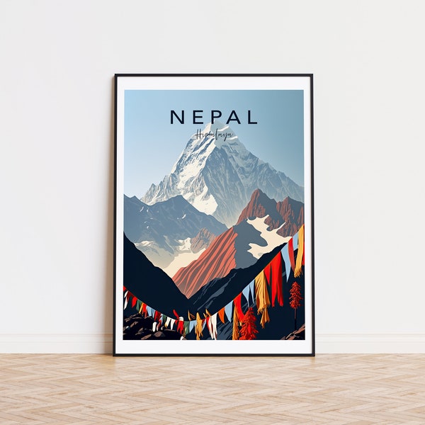 Nepal Druck Himalaya Poster - Designed in Deutschland, gedruckt in 32 Ländern weltweit für den schnellen weltweiten Versand!