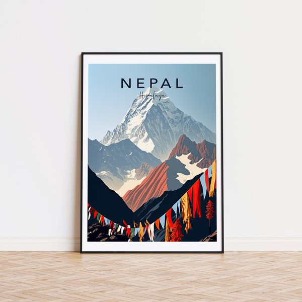 Nepal Wall Poster Etsy