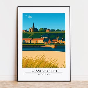 Lossiemouth poster, Lossiemouth print, Lossiemouth illustration, Lossiemouth art, Scotland poster