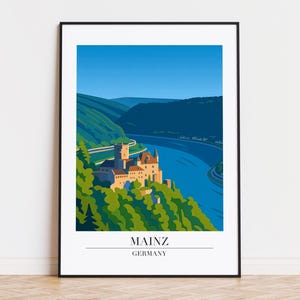 Mainz poster, Mainz print, Mainz illustration art, GERMANY poster
