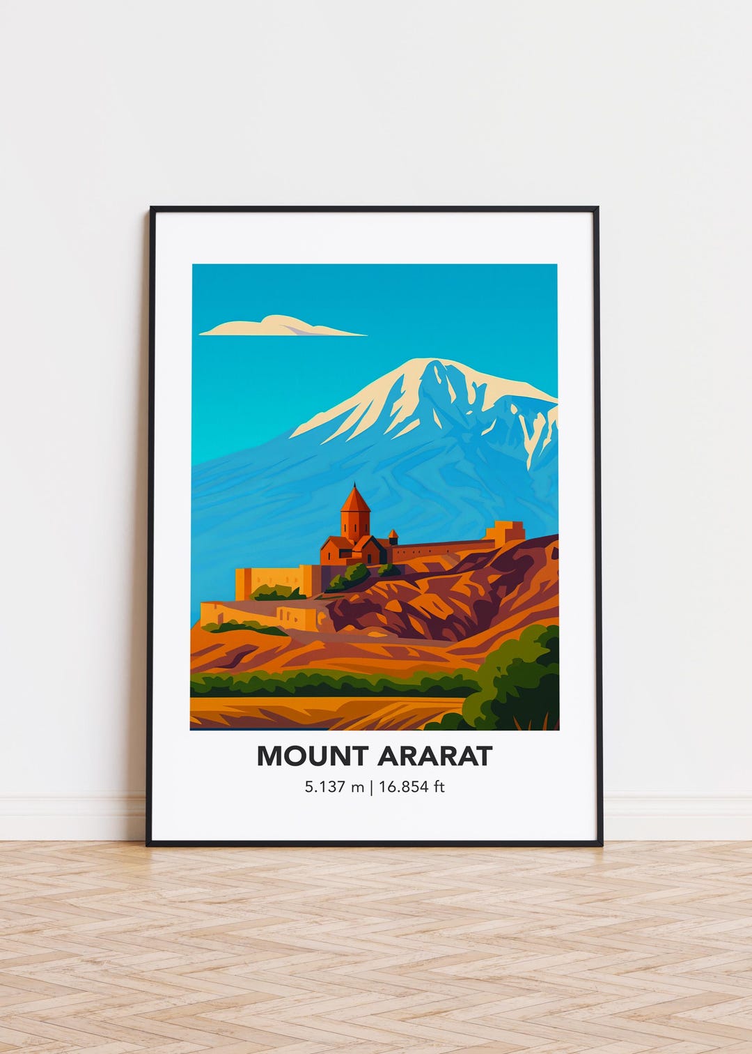 Mount Ararat Poster, Mount Ararat Print, Mount Ararat Illustration Art ...