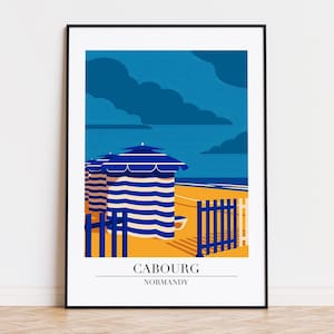 Cabourg poster, Cabourg print, Cabourg illustration, Cabourg art, Cabourg France poster