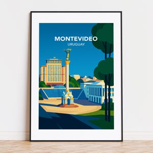 Montevideo poster, Montevideo print, Montevideo illustration, Montevideo art, Montevideo Uruguay poster
