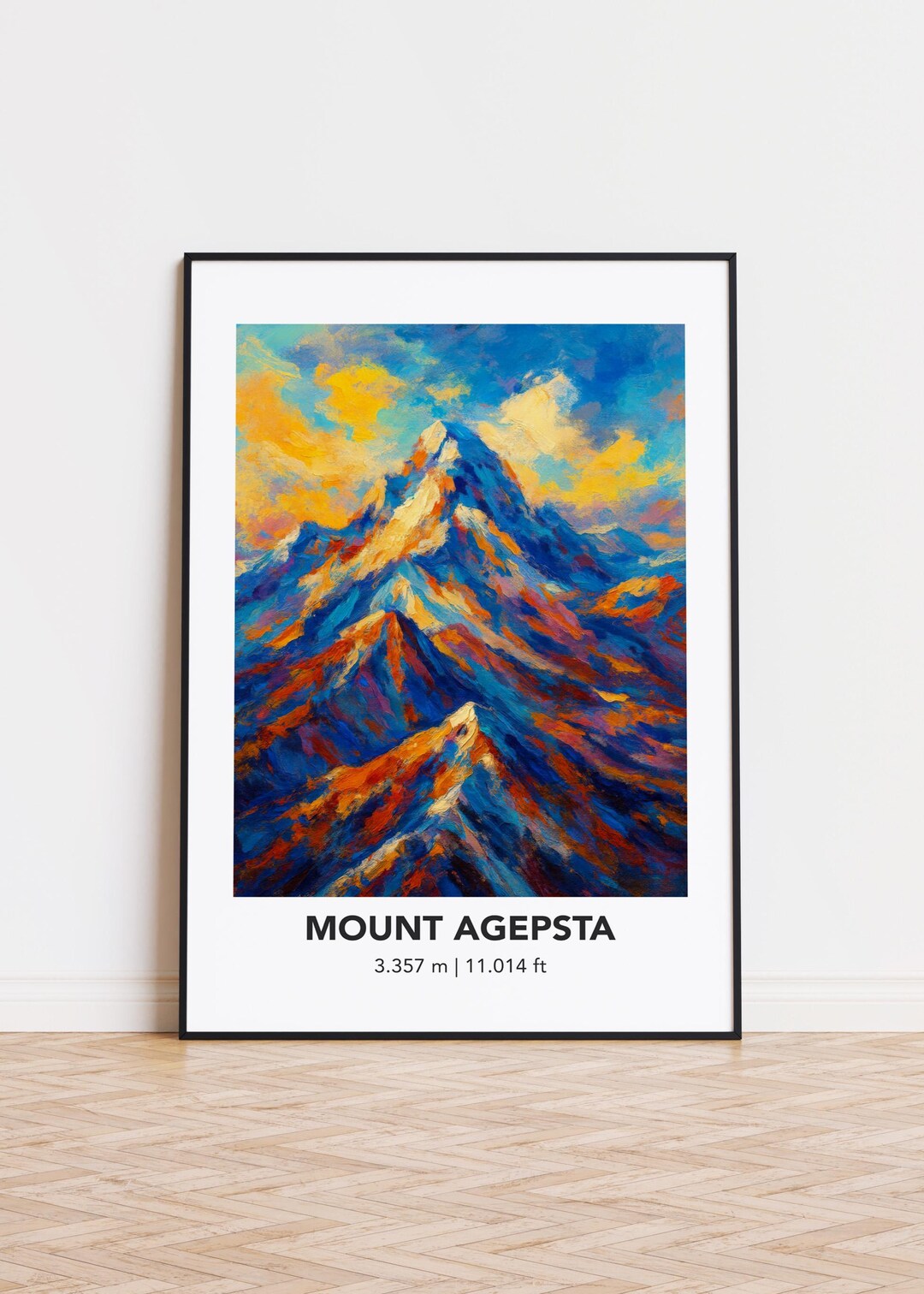Mount Agepsta Poster: Modern Mountain Art Print - Etsy