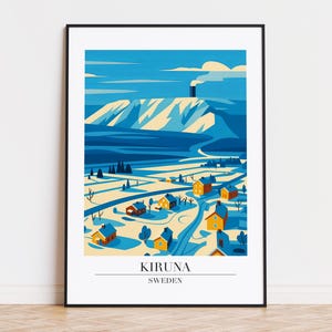 Kiruna poster, Kiruna print, Kiruna illustration art,SWEDEN poster