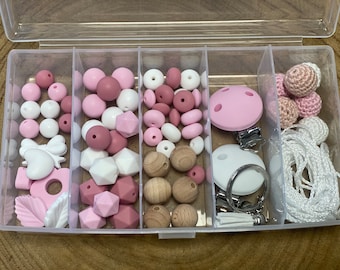 Starter Box pink pacifier chain