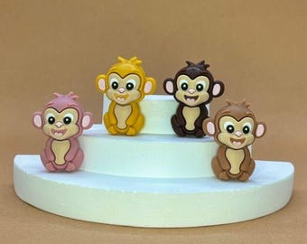 モチーフビーズ 3Dシリコン - サル -