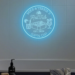 Gepersonaliseerde neonreclame bubbelbad, decoratie bubbelbad, USB-verlichtingsbord, neonbord zwembad, bord meer, aangepast bord bubbelbad, decor bubbelbad, decor bubbelbad