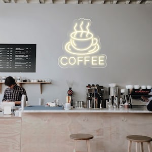Insegna al neon per caffè, insegna al neon per caffè, insegna a LED per l'apertura di una caffetteria, insegna per bar, decorazioni per caffè, segnaletica personalizzata per negozi, decorazioni da parete per bar