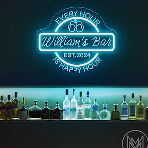 Placa de neon personalizada para bar, decoração de parede com luz de neon LED gravada em 3D para bar doméstico, coquetel, cerveja, placa para caverna do homem, presentes personalizados para o dia dos pais para ele