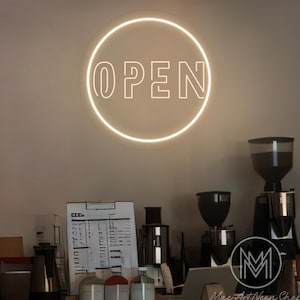 Open Neon Sign, USB Light Up Sign, Open Logo Business Store Sign, Custom Neon Sign For Restaurant Coffee Bar Salon Wall Decor, Open Signs