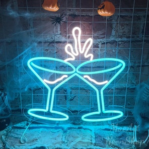 Benutzerdefinierte Cocktail Gläser Neon Schild, Cocktail Party Wand Dekor Zeichen, Trinken Wand Dekor, Benutzerdefinierte Bar Shop Neon Schilder, Bar Dekoration Neon Lichter