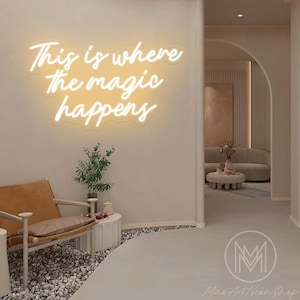 This is where the magic happens Neon Sign, LED Sign for Beauty Room, Beauty Office Sign, Salon Office Decor, Salon Led Sign, Salon Gifts