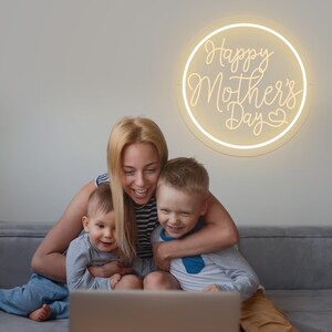 Happy Mother's Day Leuchtreklame, USB Light Up Sign, personalisiertes Geschenk für Mama, Muttertagsdekor, Muttertagsfoto-Shooting Prop, Mama Geschenke