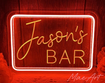 Custom barbord, USB-verlichtingsbord, neonbord thuisbar, gepersonaliseerd bord pub, bardecoratie, verjaardagscadeaus, mangrotdecor, Vaderdagcadeaus