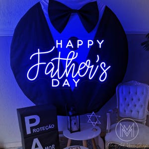 Placa de neon para o Dia dos Pais, decoração personalizada para festa de Dia dos Pais, evento com luzes neon, decoração de parede para casa, presente personalizado para o pai