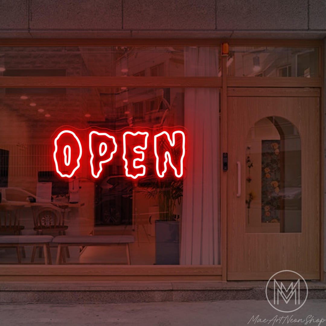 Open Neon Sign Gothic Open Neon Sign Led Light Sign Open Wall Light ...