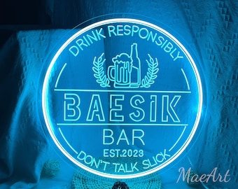 Custom bar-neonbord, USB-gegraveerde thuisbar led-neonlicht muurdecoratie cocktail bier man grotbord, gepersonaliseerde Vaderdagcadeaus voor hem