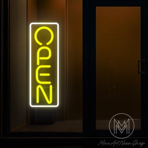 Placa de neon aberta | Placa de neon aberta moderna | Placa de neon para porta | Placa de neon de LED | Arte de parede neon | Luz de neon aberta | Placa de loja aberta | Placa de boas-vindas aberta