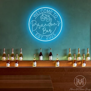 Custom Bar Neon Sign Bar Open Neon Sign Light Up Sign Home Bar Wall Decor Neon Bar Signs Cocktail Beer Man Cave Decor Personalized Gifts