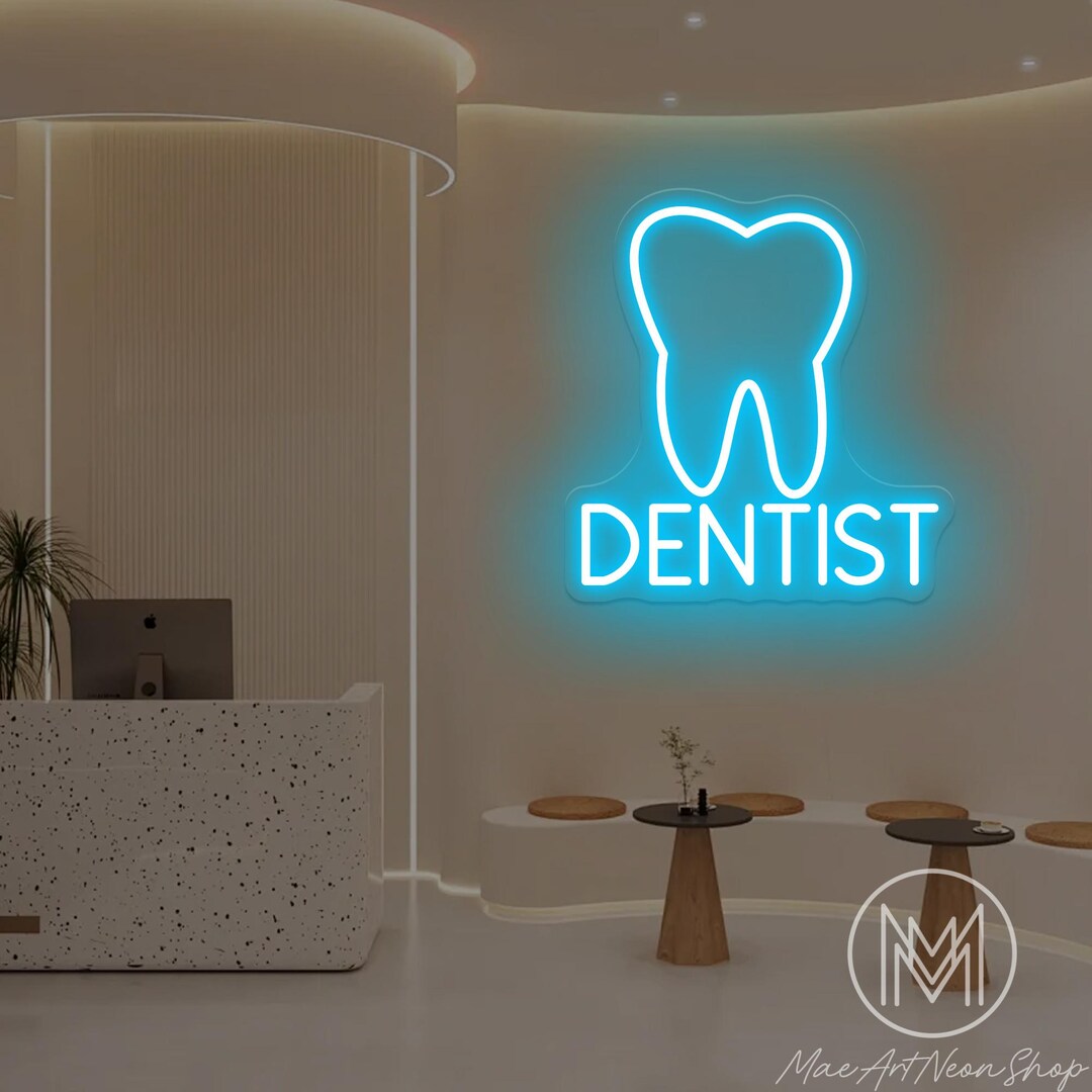 Tooth Dentist Neon Sign Tooth Neon Sign Custom Dental Clinic LED Neon ...