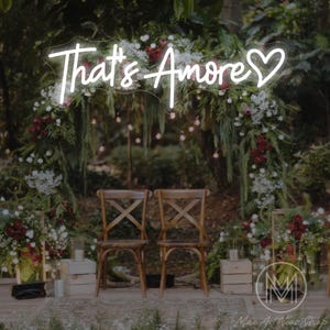 Letrero de neón "That's Amore" para boda, letreros LED para fondo de boda, pancarta "That's Amore", decoración de boda "That's Amore", arte mural para fondo de compromiso