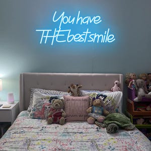 Você tem o melhor sinal de neon de sorriso, luz de LED de sorriso, sinal de neon de LED, decoração de berçário, decoração de parede de dentista, sinal de clínica odontológica, arte de parede de smiley
