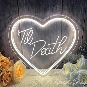Til Death Neon Sign Wall Decor, Personalized Wedding Sign, Wedding Decoration,Custom Neon Sign, Wedding Backdrop, Gothic Wedding Neon Sign