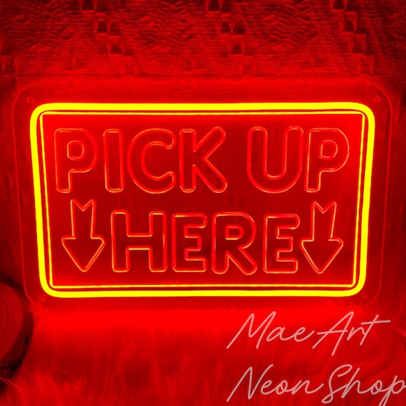 Pick up Here Business Sign, Order Here Sign, USB Led Light, Cafe