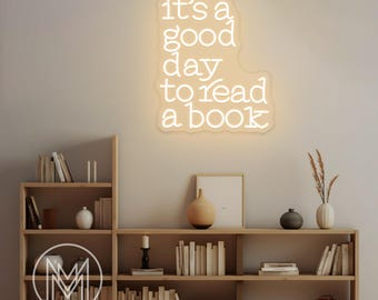 It's A Good Day To Read A Book Neon Sign,Read Book LED Light,Reading Book Neon,Book Lover Neon Light,Library Wall Decor,Book Lover Gift