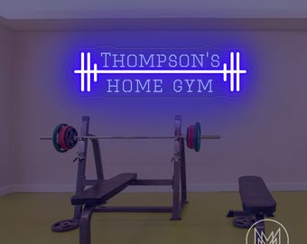 Letrero de neón para gimnasio en casa con nombre personalizado, letrero de neón para gimnasio, letrero de neón para club de fitness, letrero de neón para fitness grabado en 3D, letrero para sala de entrenamiento de gimnasio, letrero para gimnasio de oficina